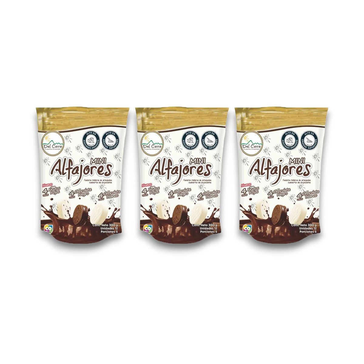 DEL CERRO - Alfajor Del Cerro Doypack X12 Uds 300gr 3 Pack