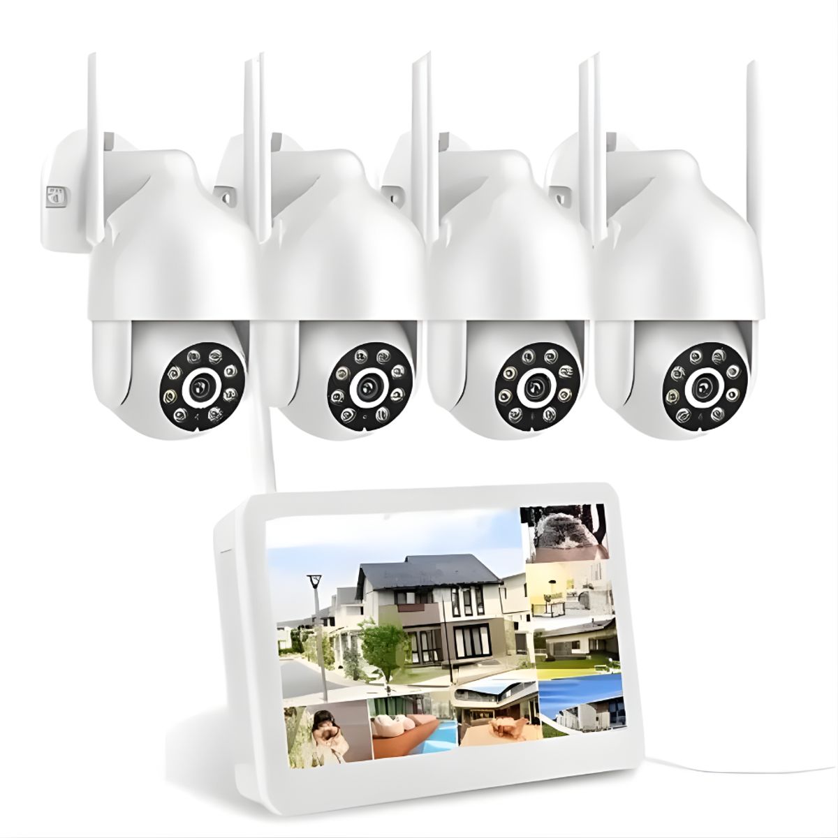 TECNOHOGAR JS - Combo Camaras Seguridad Wifi Interior Exterior Nvr Pantalla