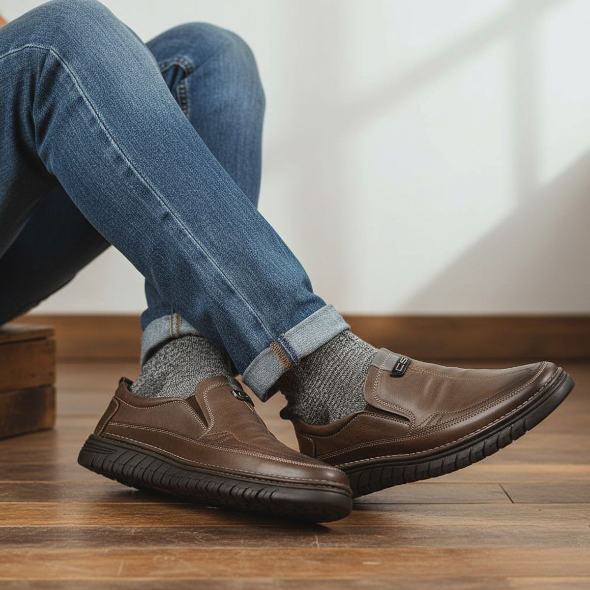 URBOTS - Zapato Hombre Casual Ejecutivo UltraCómodo  Antideslizante Sin Cordones Estilo Diario
