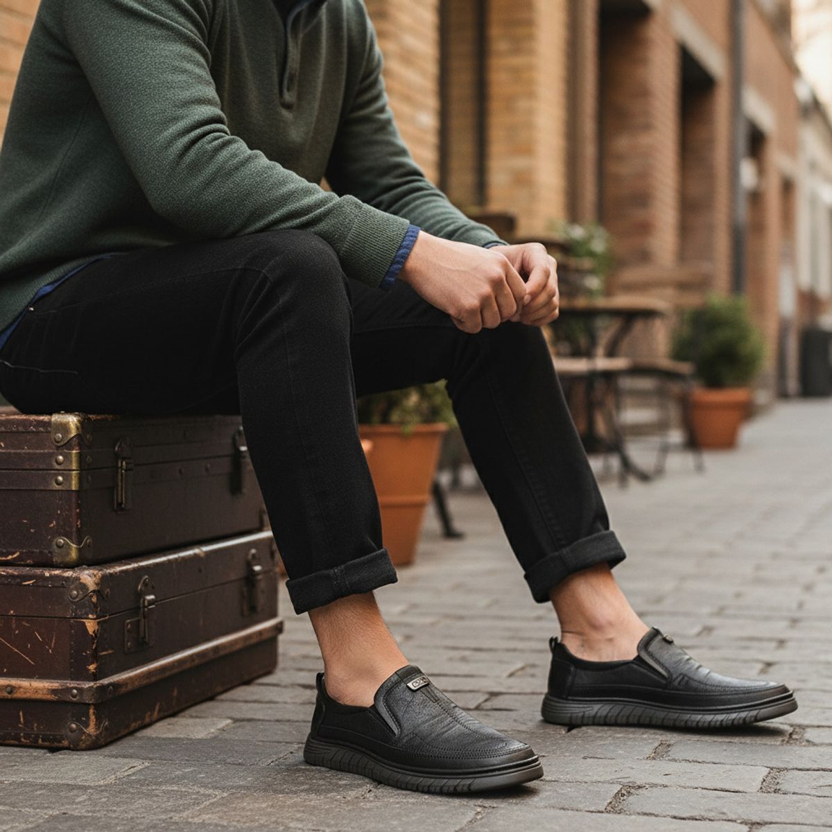 URBOTS - Zapato Hombre Casual Ejecutivo UltraCómodo  Antideslizante Sin Cordones Estilo Diario