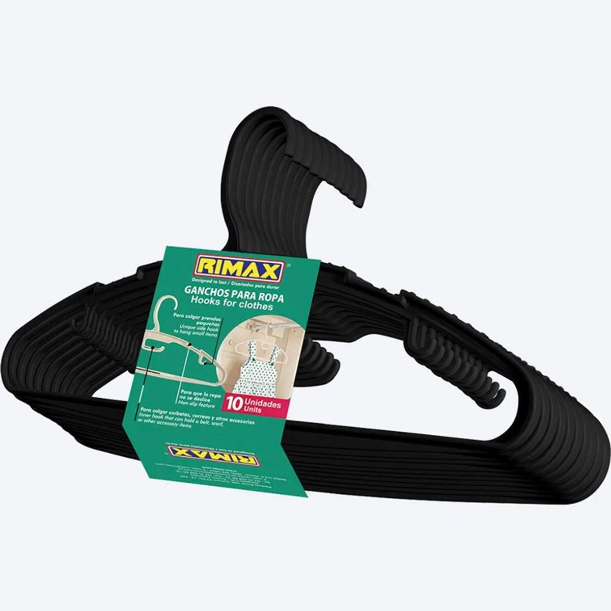 RIMAX - Set de Ganchos x10 Und Para Ropa Rimax 7517