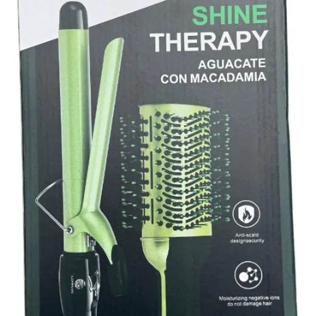 LEMMAN - Combo Cepillo Secador Anti-Frizz + Rizadora Lemman Aguacate Shine Therapy