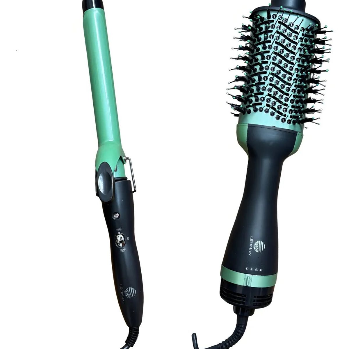 LEMMAN - Combo Cepillo Secador Anti-Frizz + Rizadora Lemman Aguacate Shine Therapy