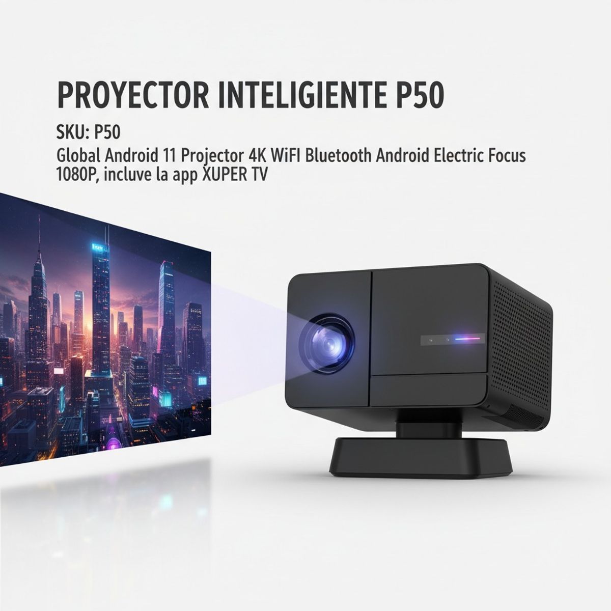 GENERICO - Proyector SmartVision 4K Android WiFi