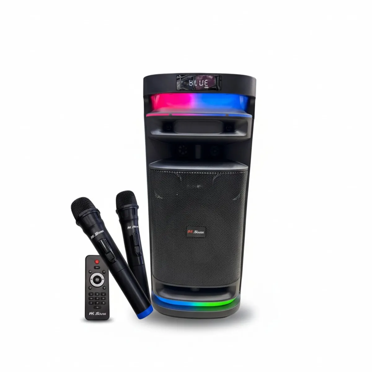 PK - Parlante de Fiesta 8” Doble - 40W + 2 Micrófonos Inalámbricos 