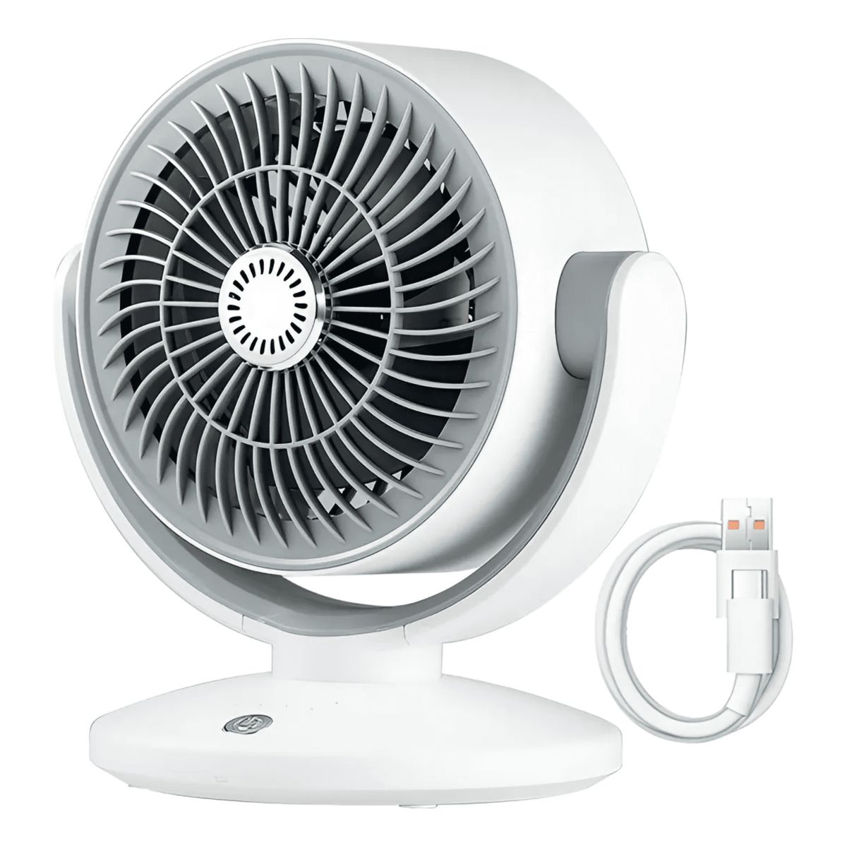 AMERICAN GENERICS - Ventilador De Mesa 3 Velocidades Recargable BLANCO 5v
