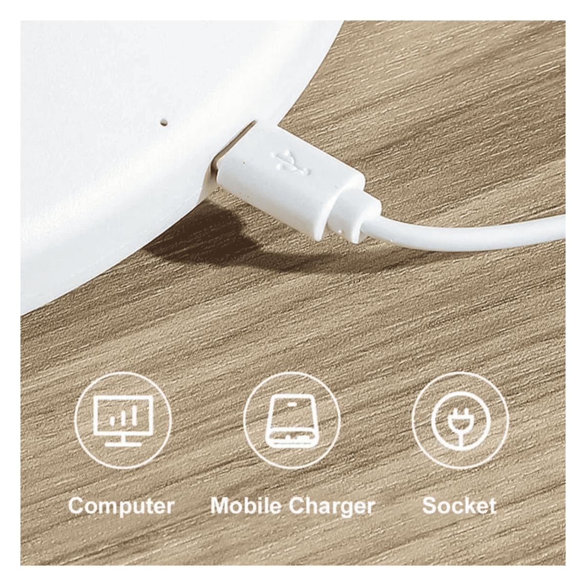 AMERICAN GENERICS - Ventilador De Mesa 3 Velocidades Recargable BLANCO 5v