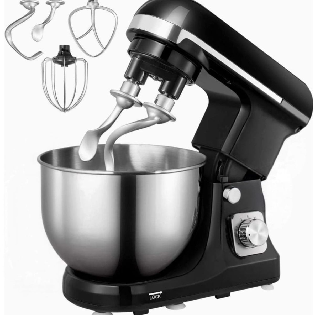 RENAHOUSE - Batidora amasadora profesional planetaria potente 500 watts 5.3L taza de acero