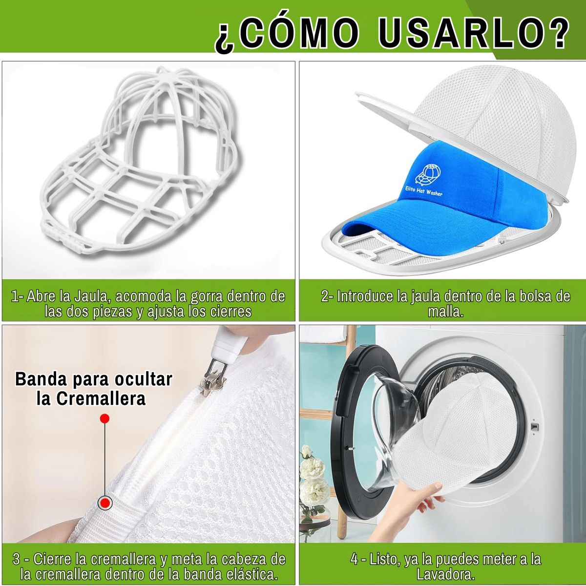 GENERICO - Bolsa Jaula Rejilla Funda Para Lavar Gorra En Lavadora Malla Anti deformación