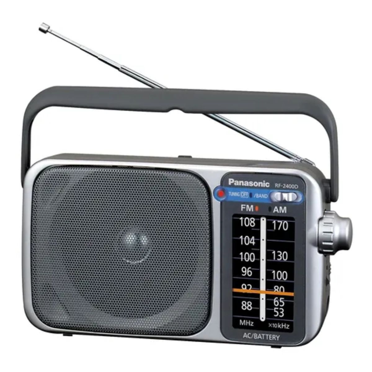 PANASONIC - Radio Portátil Panasonic RF-2400D AMFM Sintonizador Digital AFC CorrientePilas LED Altavoz 10cm