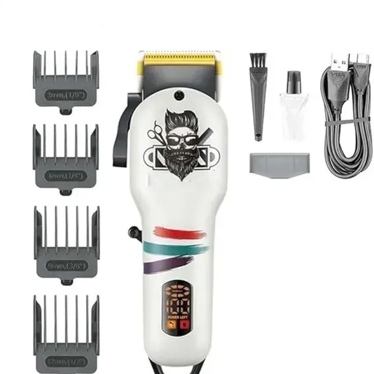 VGR - Maquina Cortadora De Cabello Profesional Patillera - Blanco