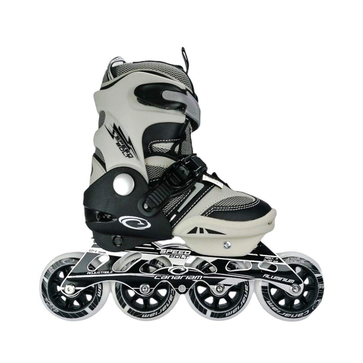 CANARIAM - Patines En Linea Semiprofesionales Canariam Speed Bolt L 37 Ajustables a 40 Negro