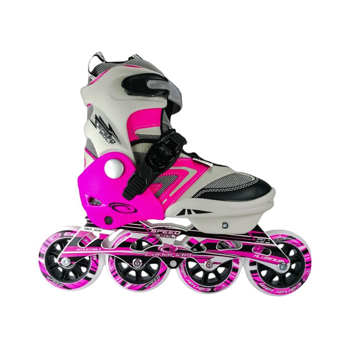 CANARIAM - Patines En Linea Semiprofesionales Canariam Speed Bolt L 37 Ajustables a 40 Fucsia