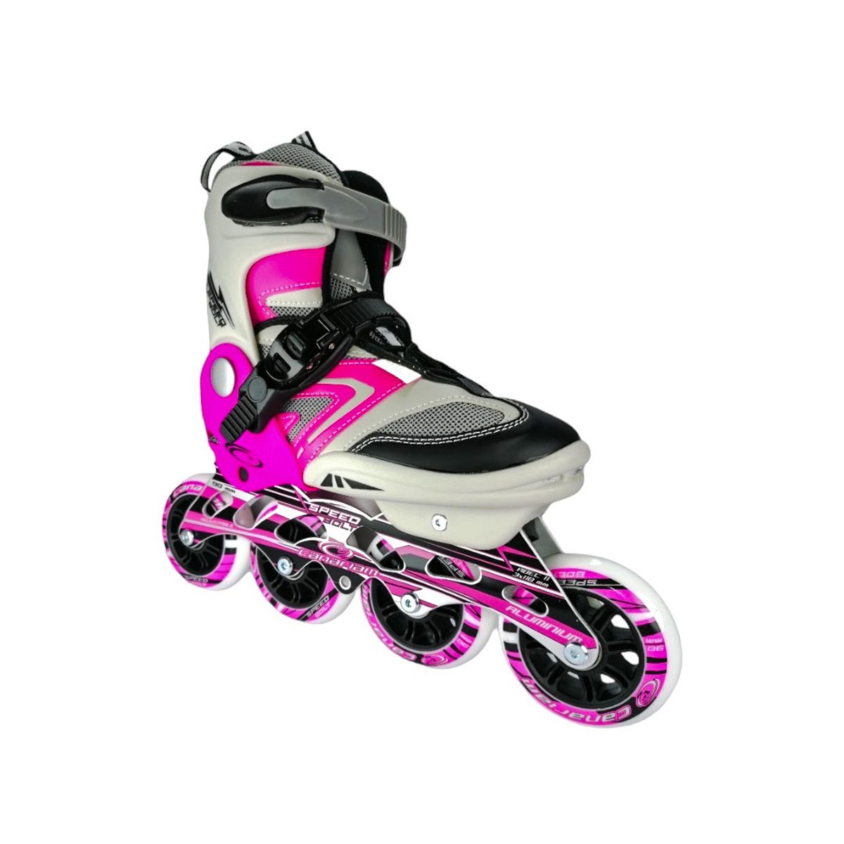 CANARIAM - Patines En Linea Semiprofesionales Canariam Speed Bolt L 37 Ajustables a 40 Fucsia