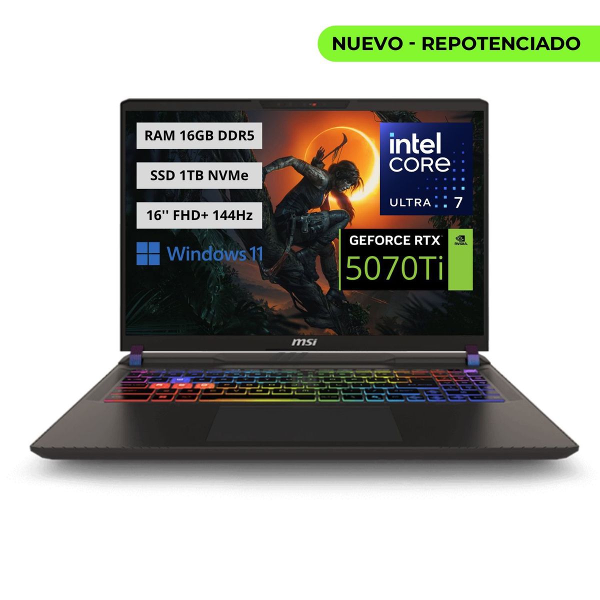 MSI - MSI VECTOR 16 HX AI ULTRA 7 RAM 16GB SSD 1TB RTX 5070Ti