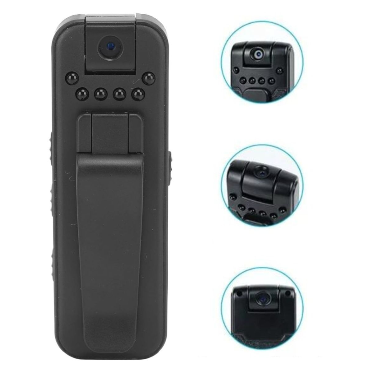 GENERICO - Mini cámara corporal Bodycam HD 1080P con visión nocturna y clip portátil