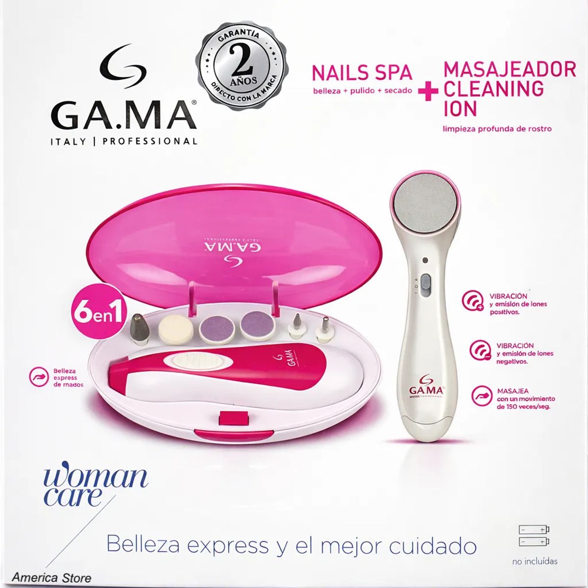 GAMA - Set De Manicura Spa Portatil + Masajeador Limpiador Gama