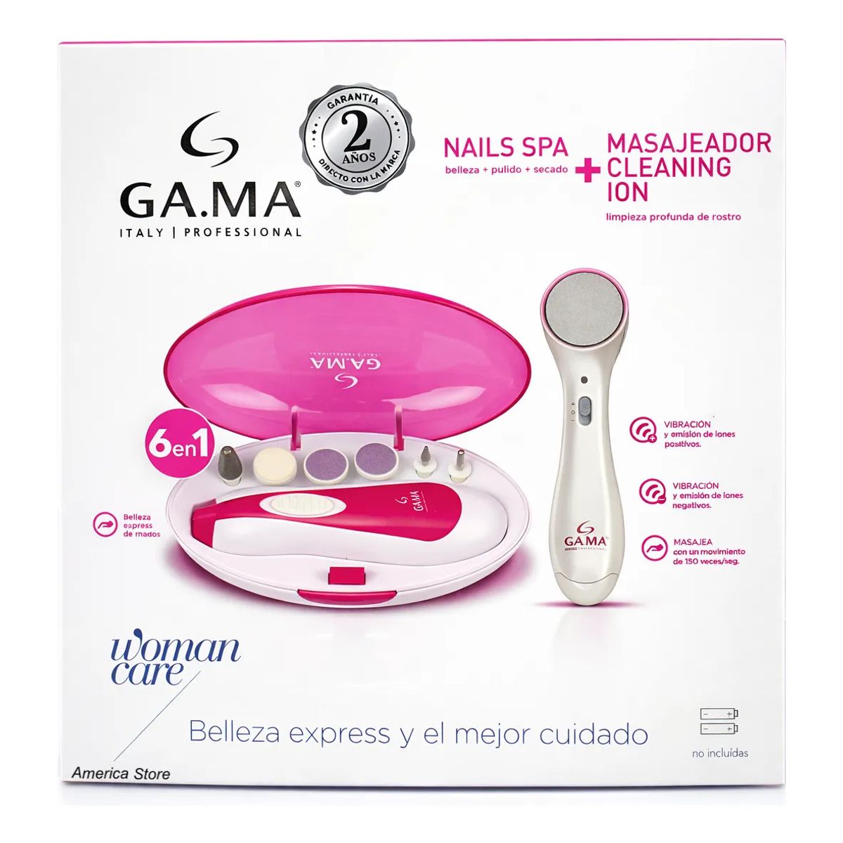 GAMA - Set De Manicura Spa Portatil + Masajeador Limpiador Gama