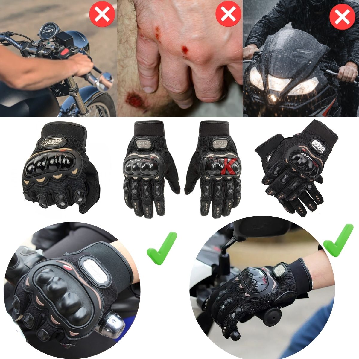 PROBIKER - Guantes probiker proteccion lluvia moto viaje ciudad diario