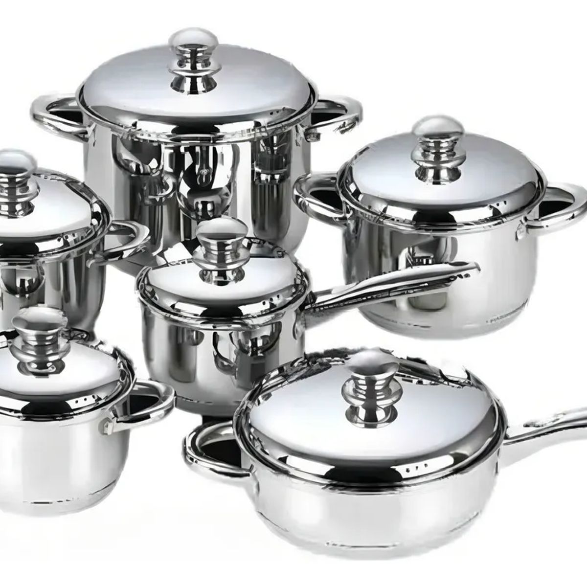 HOFFMANN - Juego de Ollas en Acero Inoxidable/Quirúrgico Hoffman 12 Piezas