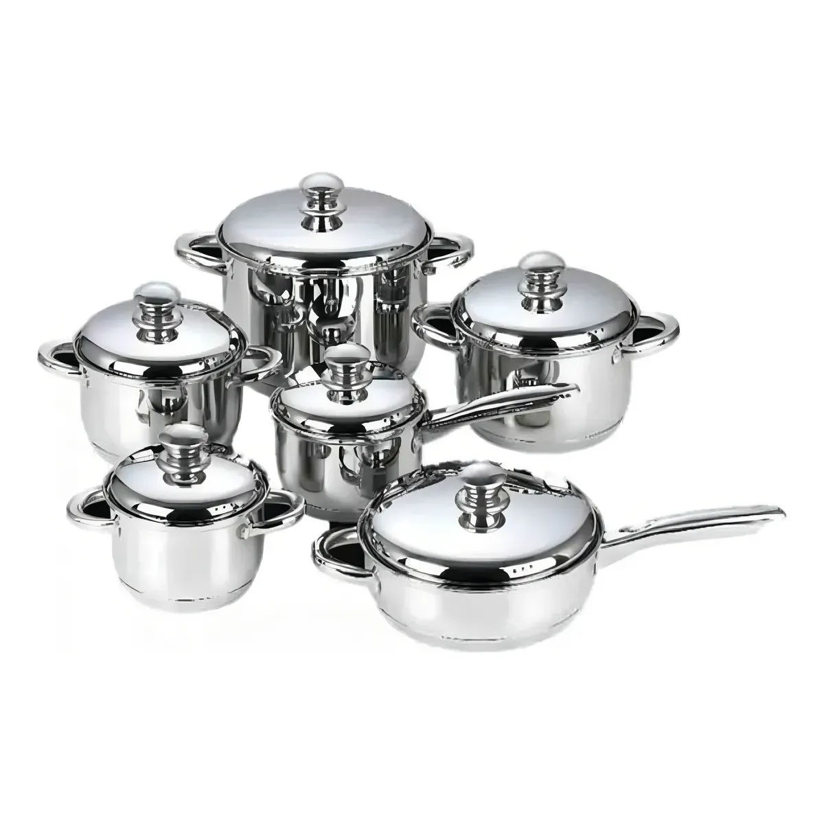 HOFFMANN - Juego de Ollas en Acero Inoxidable/Quirúrgico Hoffman 12 Piezas