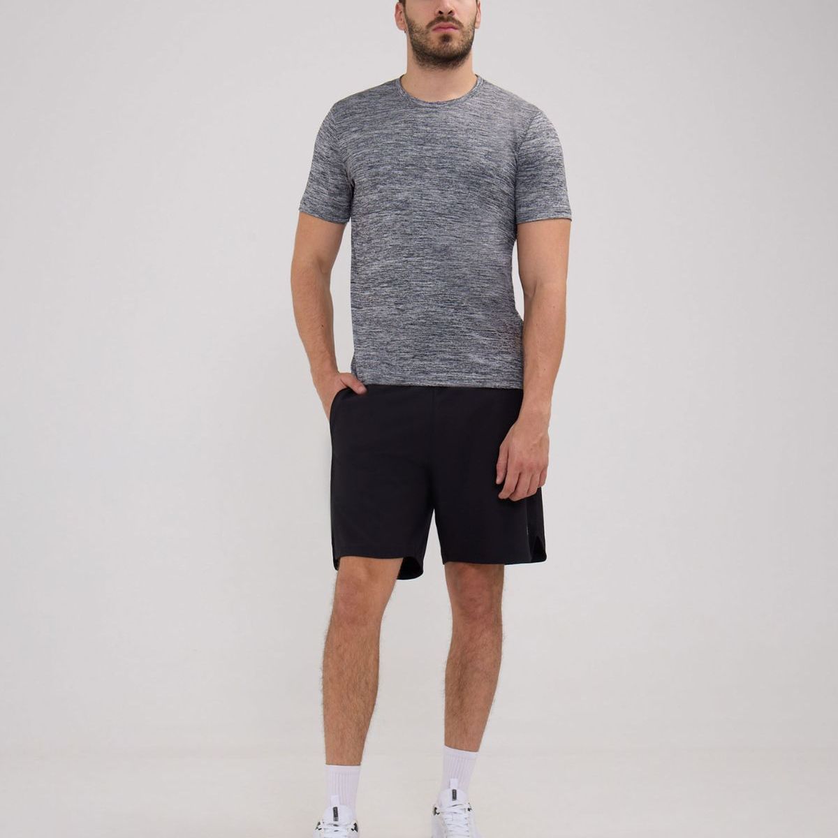PATPRIMO - Camiseta Manga Corta Cuello Redondo Jaspe  Para Hombre Gris Patprimo