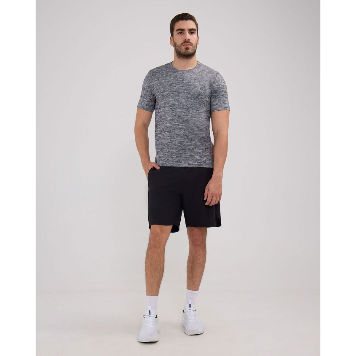 PATPRIMO - Camiseta Manga Corta Cuello Redondo Jaspe  Para Hombre Gris Patprimo