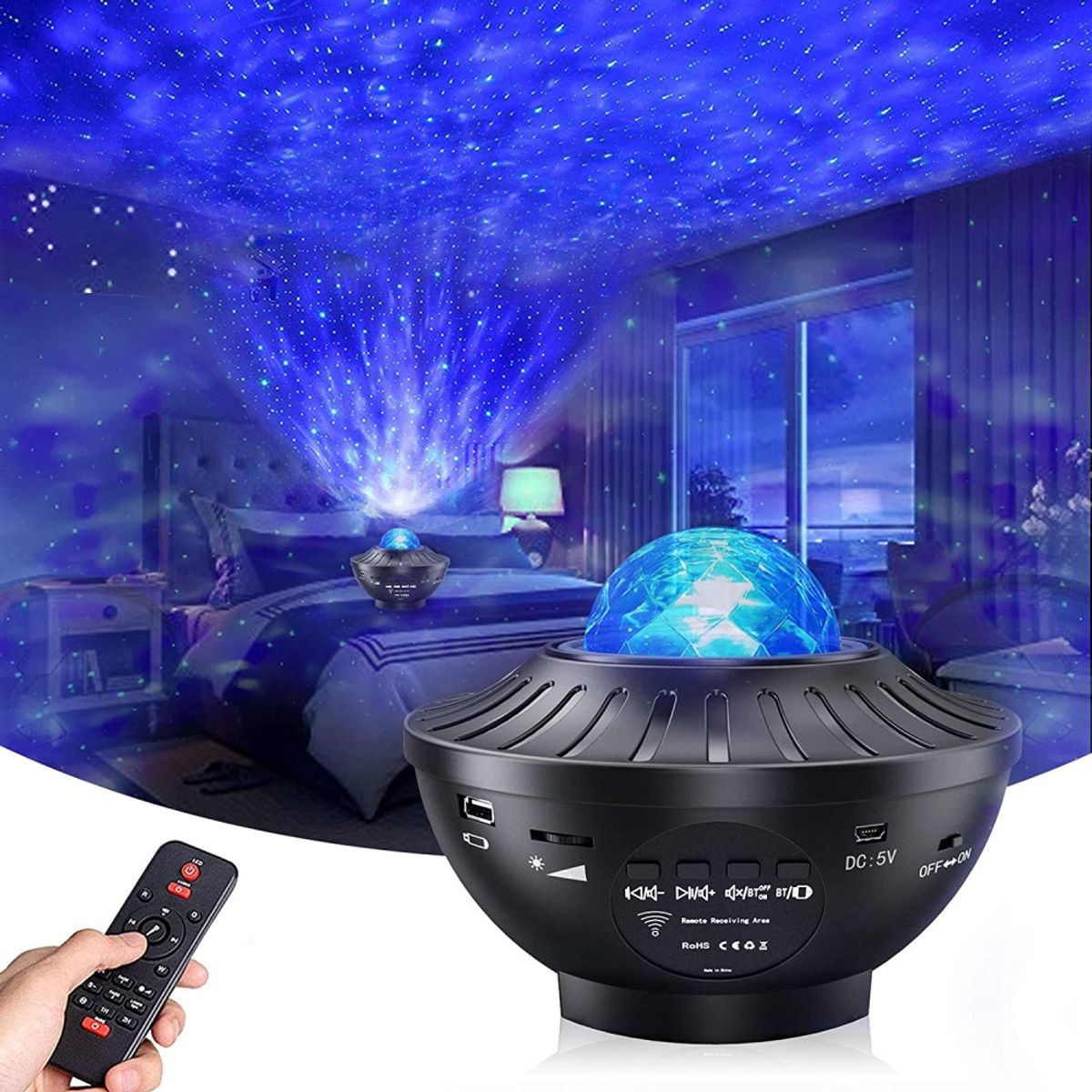 COLME TECHNOLOGY HOME - Proyector De Luz LED Galaxia Nebulosa Parlante Bluetooth USB