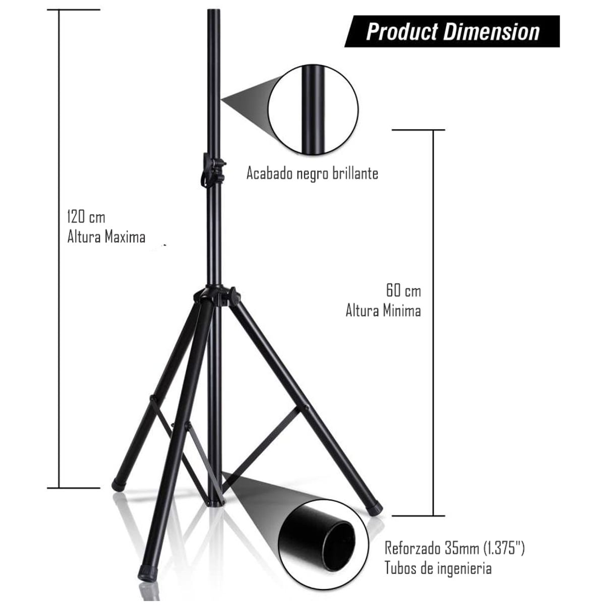 COLME TECHNOLOGY HOME - Base Tripode Soporte Para Parlantes Metálico 60 - 120cm 57kg