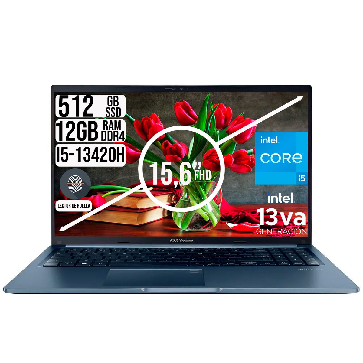 ASUS - PORTATIL ASUS INTEL CORE I5-13420H SSD 512GB RAM 12GB LED 15,6 FULL HD