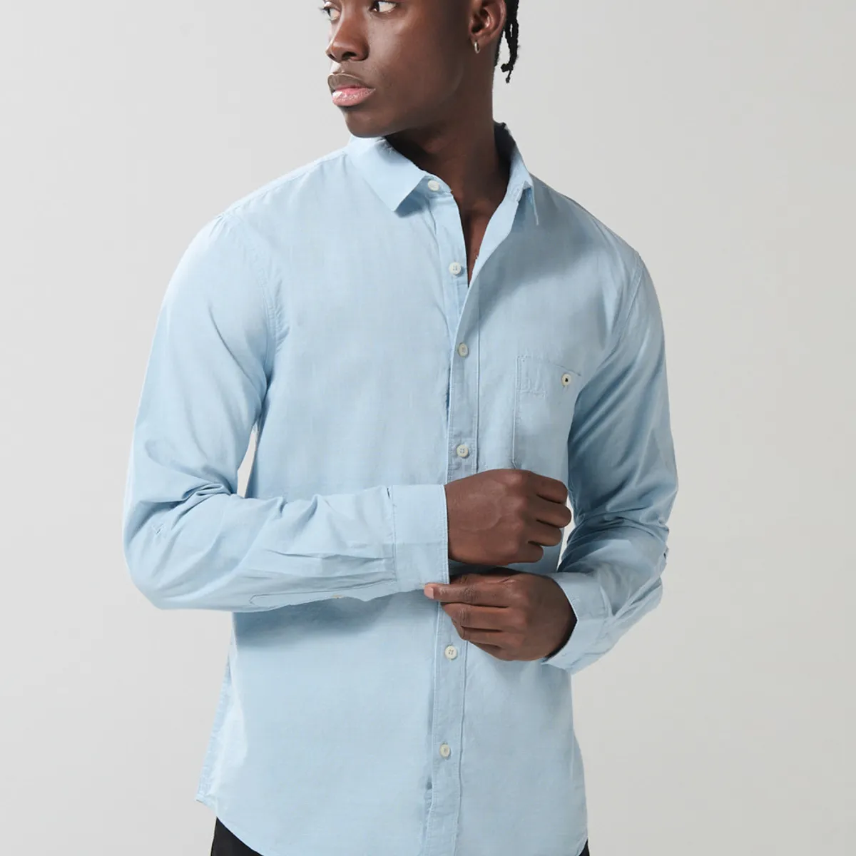 KOAJ - KOAJ Camisa cuello sport collar manga larga en slim fit Hombre