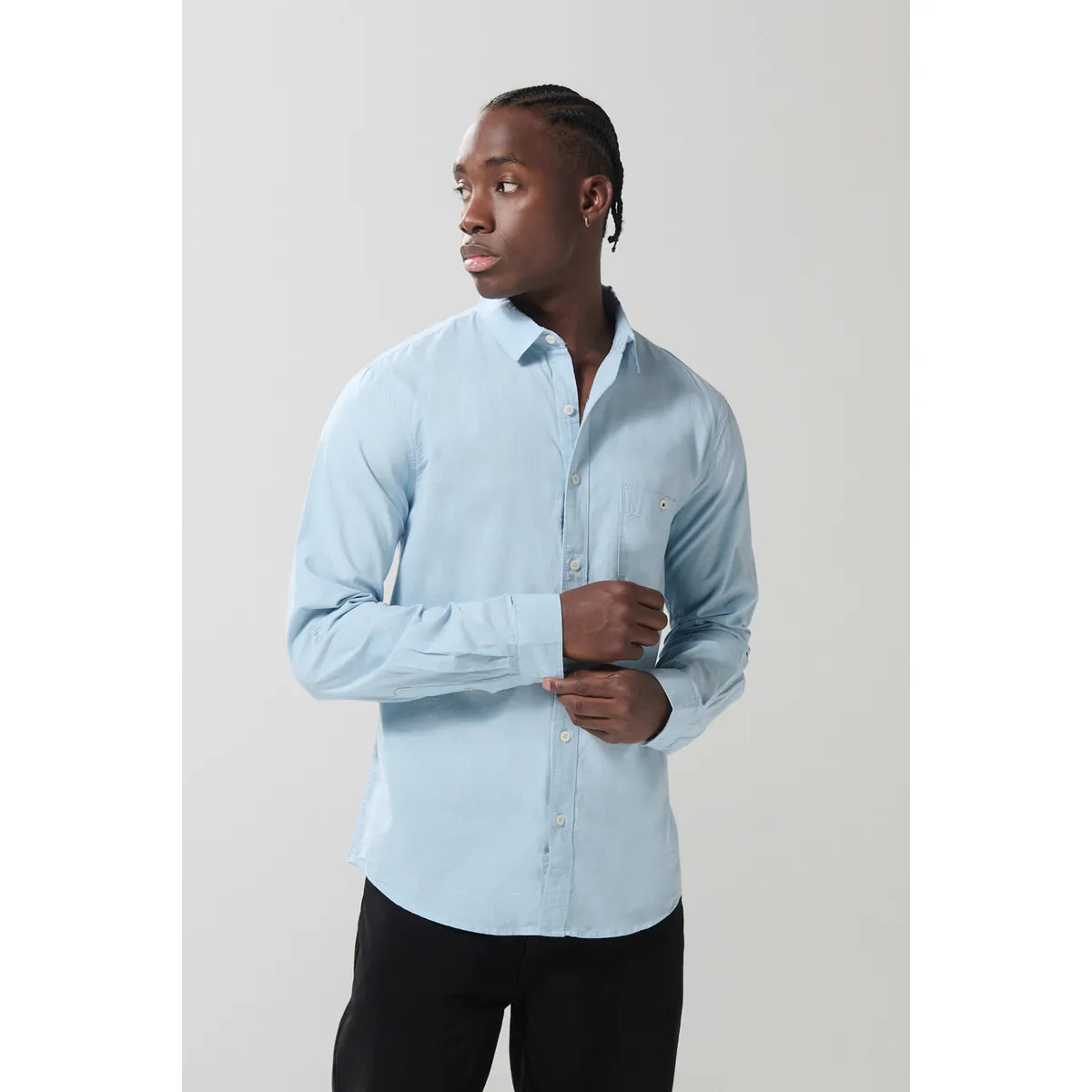 KOAJ - KOAJ Camisa cuello sport collar manga larga en slim fit Hombre