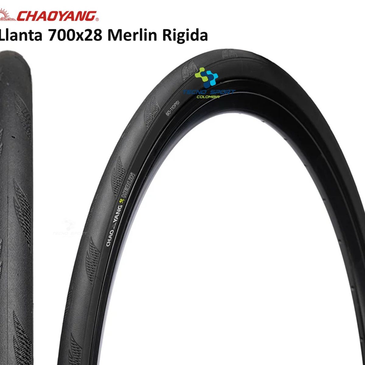 CHAOYANG - Llanta + Neumatico Bicicleta 700 X 28 Chaoyang Ruta Rigida