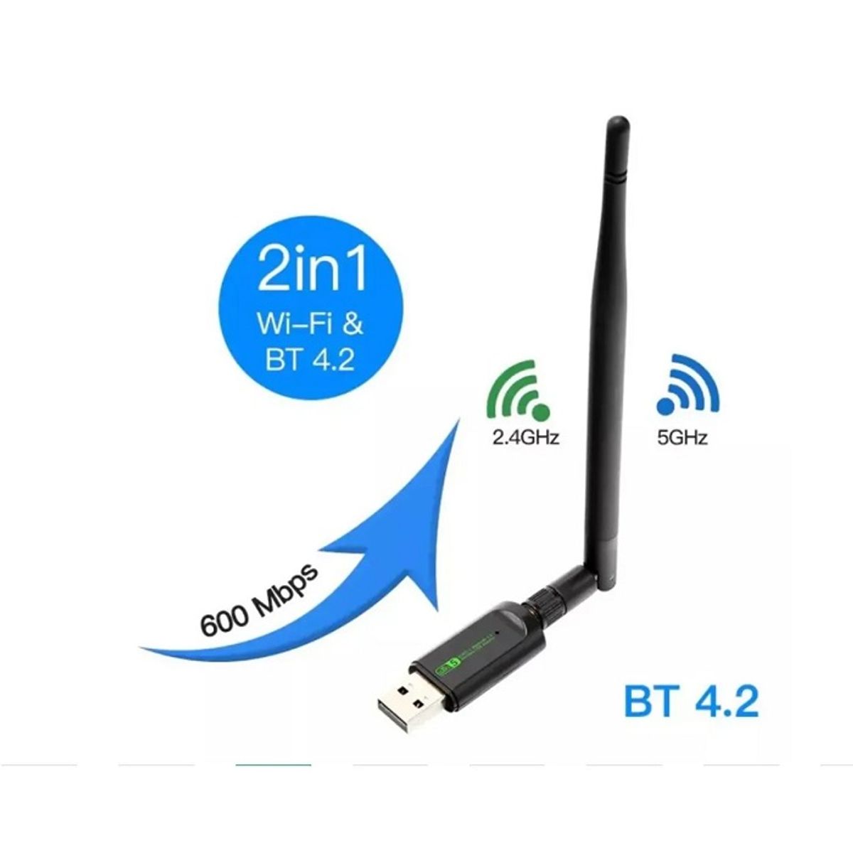 GENERICO - Adaptador USB WiFi 5 + Bluetooth