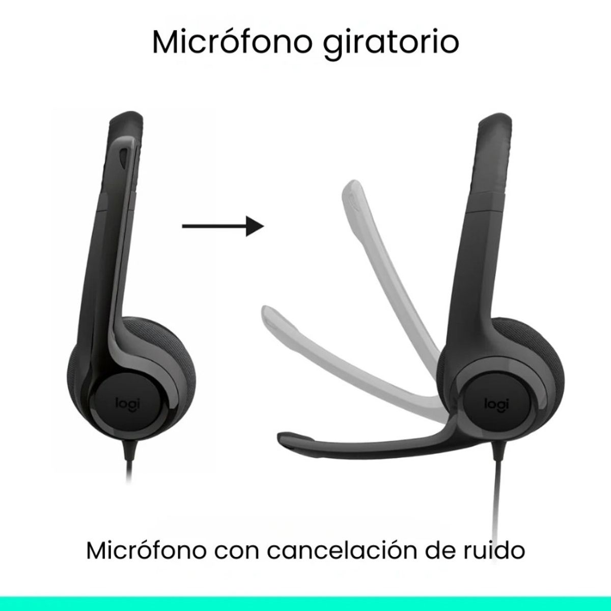 LOGITECH - Audífonos Diadema USB-C Logitech H390 Micrófono Supresión de Ruido Audio Digital Control Mute - Negro