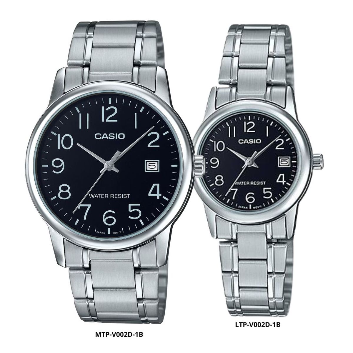 CASIO - Reloj Casio En Pareja Modelo V002D-1B Diseño Elegante