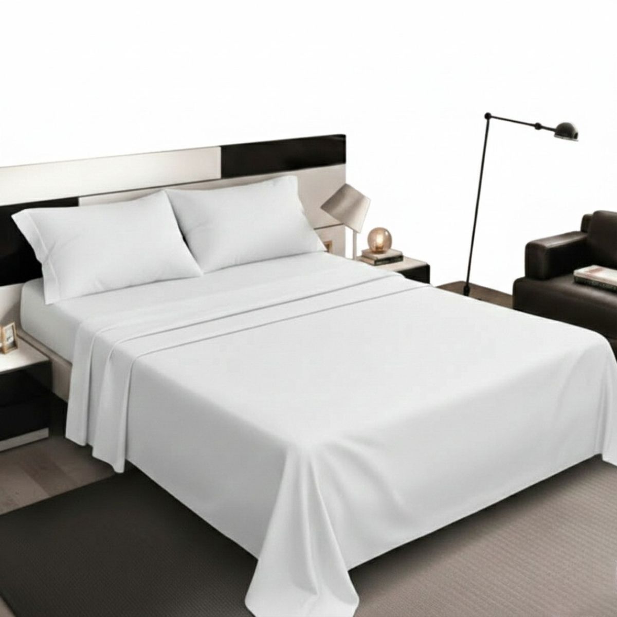 ELEGANT - Juego Sábanas Algodón 250 Hilos Cama Doble 1.40 Alta Calidad