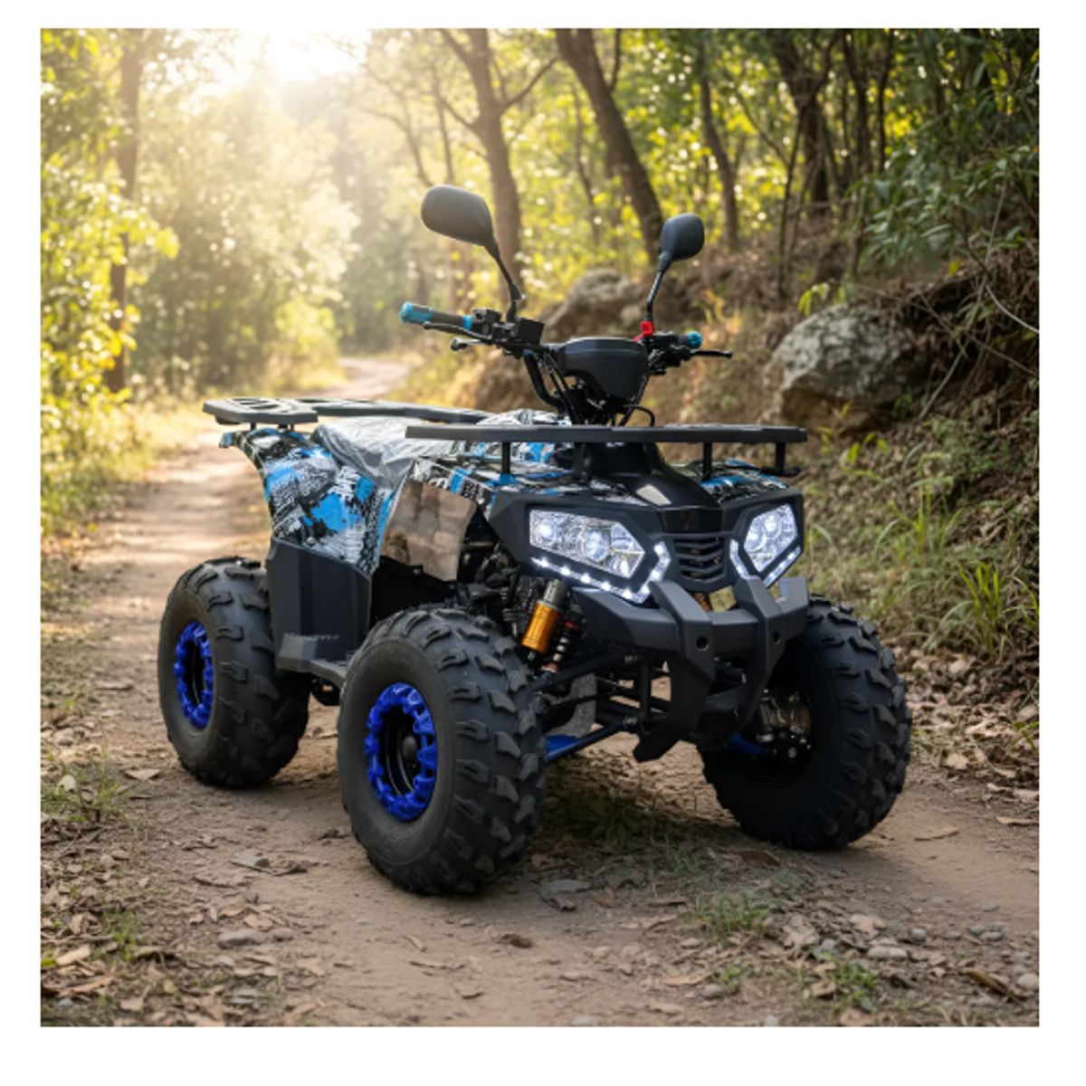 INFANTILES CAJUROMIX - Cuatrimoto 125cc 4 Tiempo Gasolina Cajuromix Moto Lujo Azul