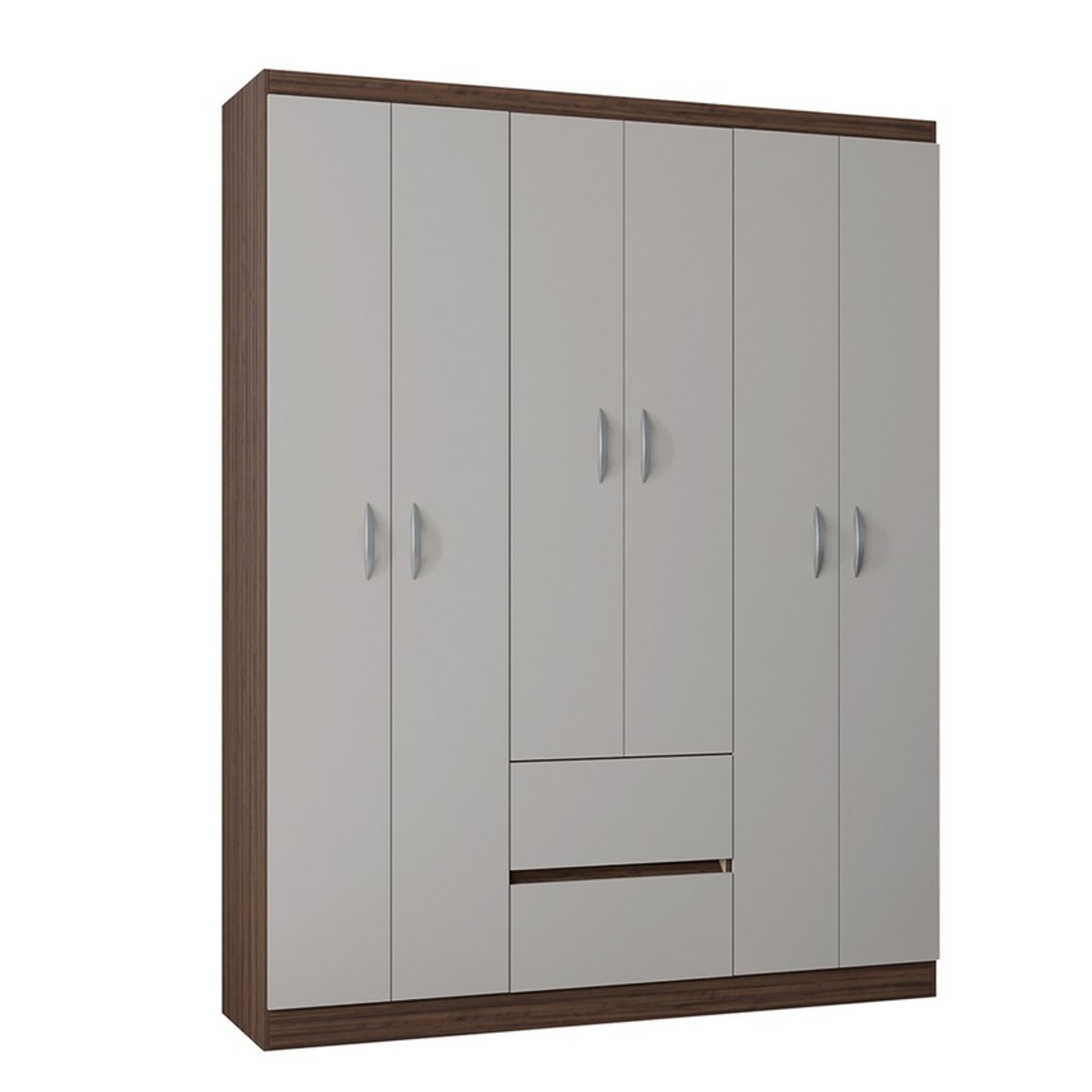 ZER - ARMARIO CLOSET LISBOA 6 PUERTAS CHOCOLATE MDP 110X188CM 183X147CM