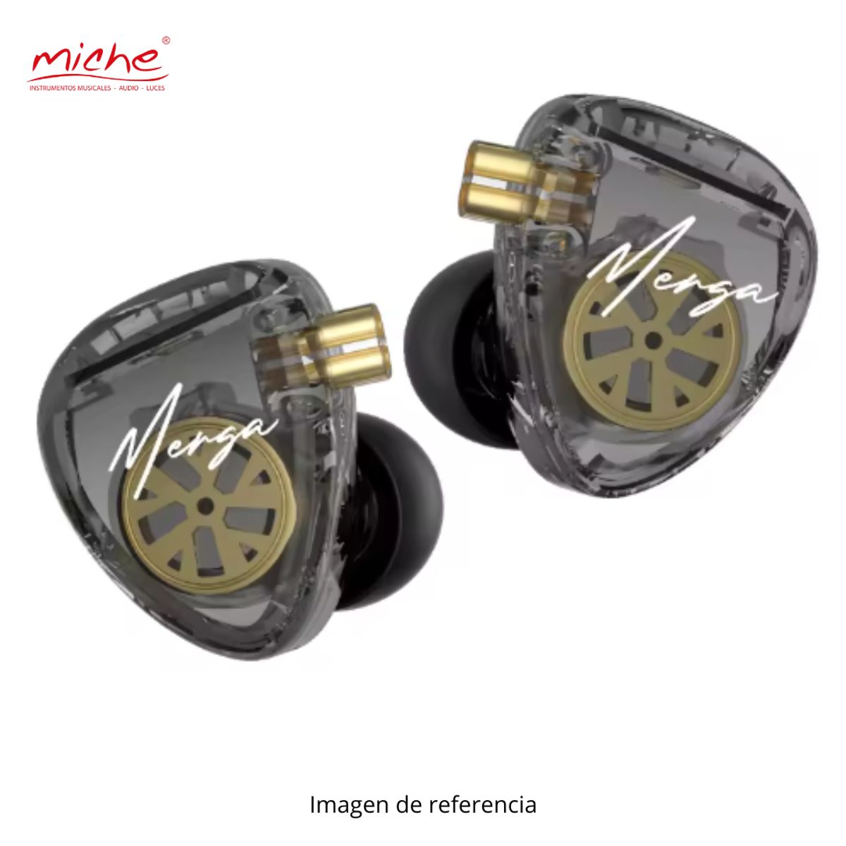 KZ - AURICULAR KZ MERGA NEGRO CABLE PLATA SIN MICROFONO