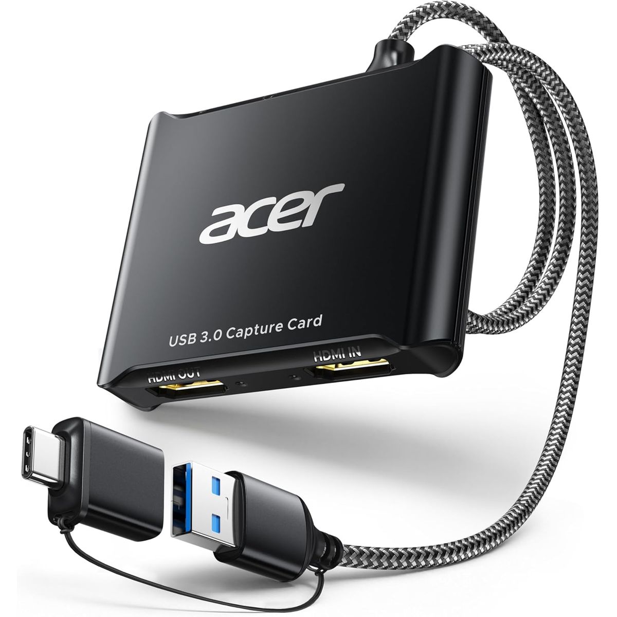 ACER - Tarjeta Capturadora Video USB y Tipo C 1080p 60fps Para Streaming