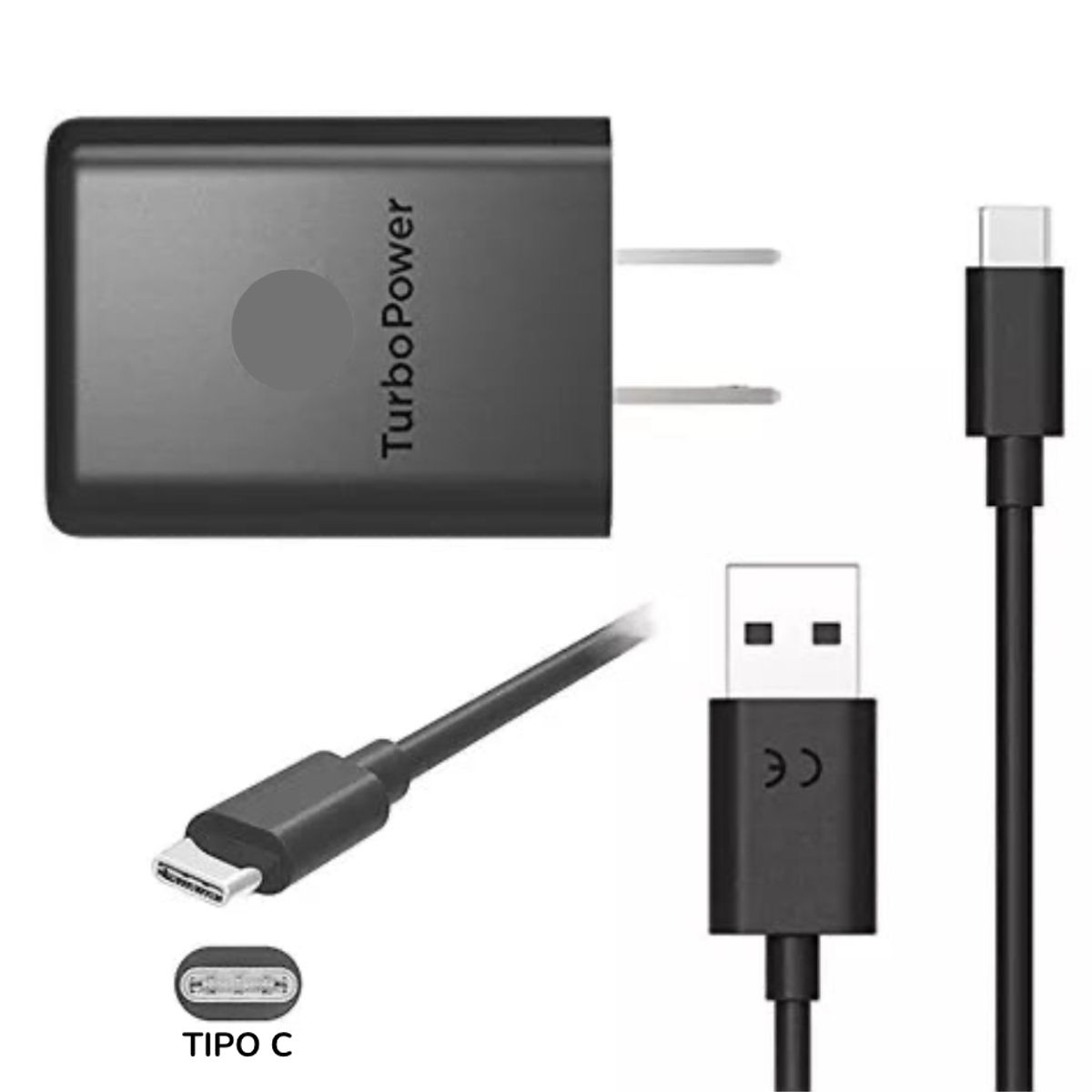 GENERICO - Cargador Completo Compatible con Motorola Cable + Cubo 67w Turbo Power Genérico