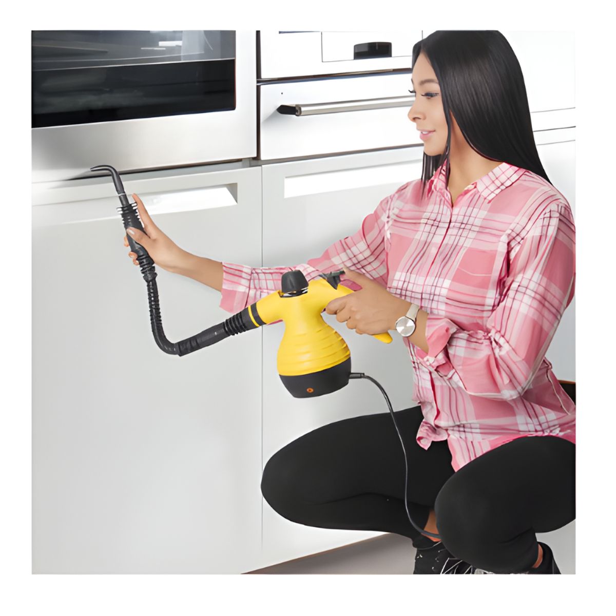 GENERICO - Limpiador A Vapor Portátil Multiusos Con Accesorios Amarillo