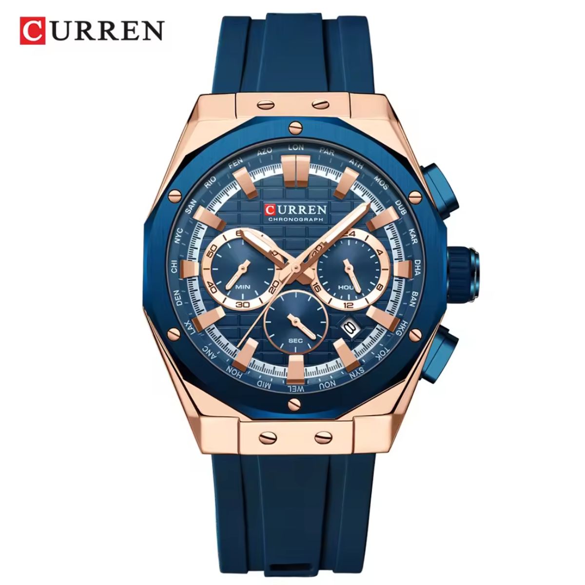 Curren - Reloj CURREN 8464 Cronógrafo Diseño Elegante Azul