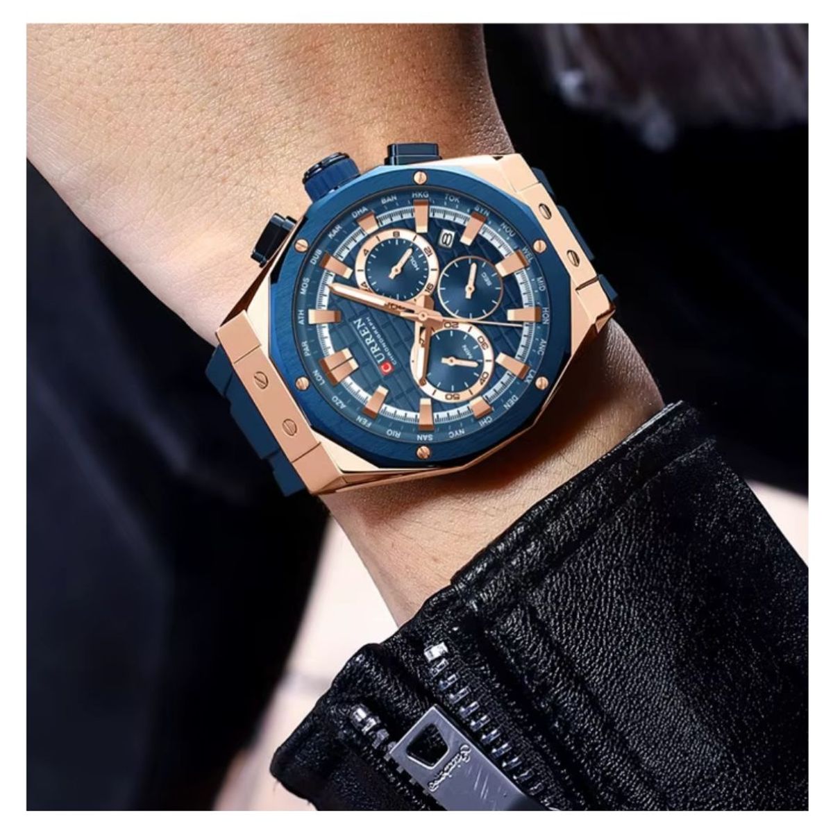 Curren - Reloj CURREN 8464 Cronógrafo Diseño Elegante Azul