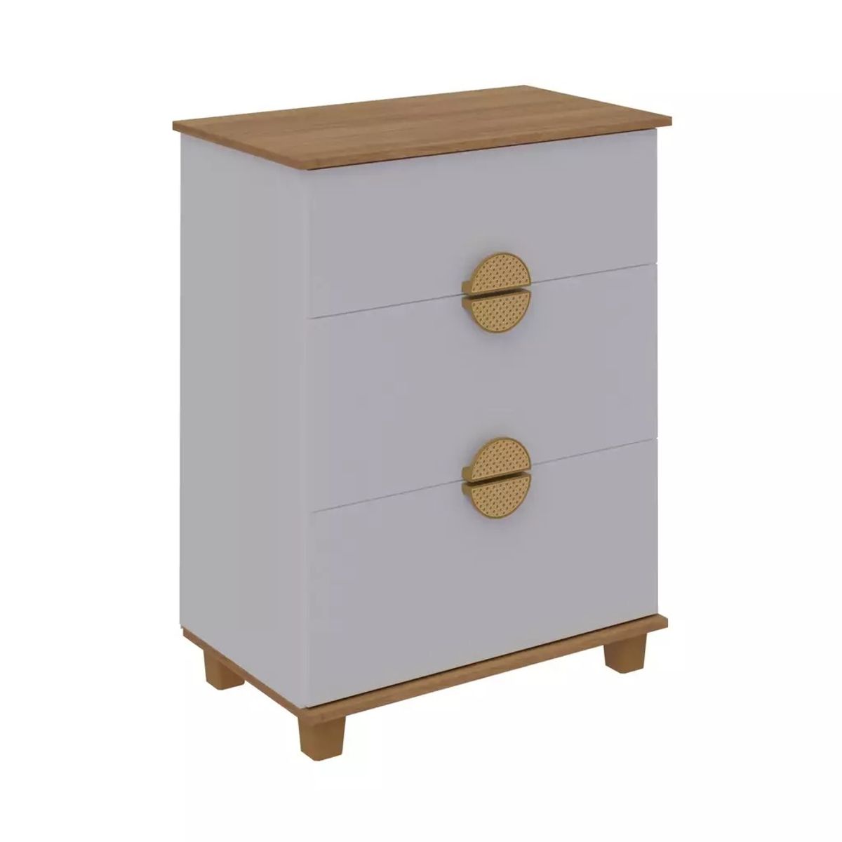 ZER - COMODA MULTI 3 CAJONES BLANCO RUSTIC PREMIUN ELEGANTE