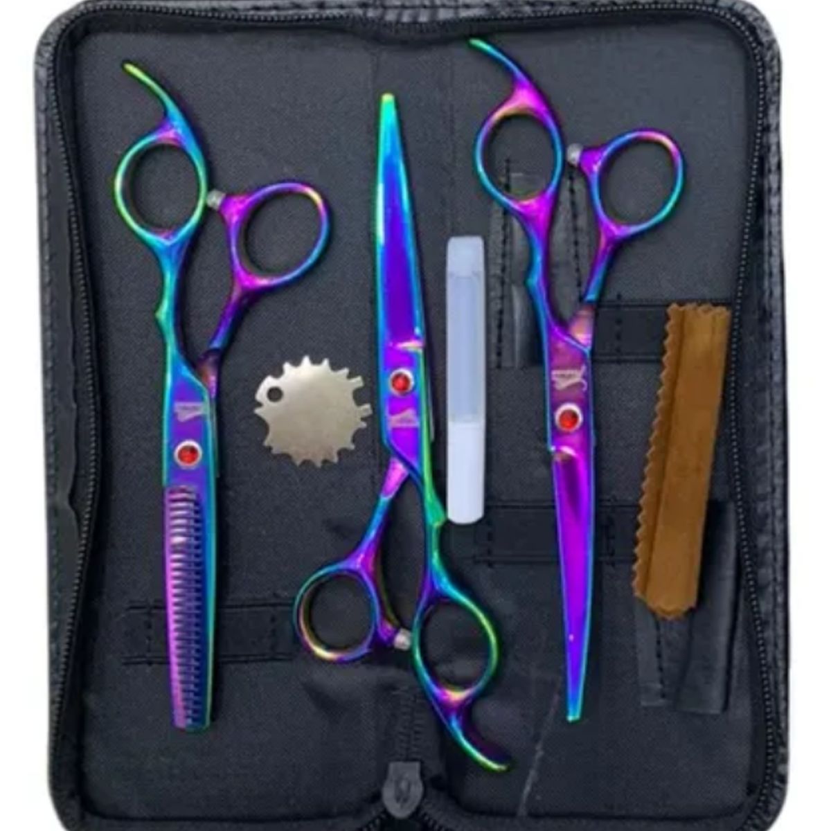 GENERICO - Kit Profesional de Tijeras Para Peluquería y Barbería con Estuche