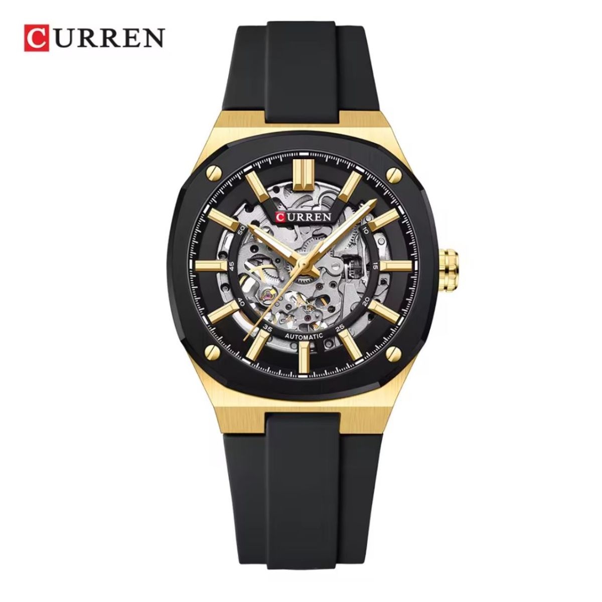 CURREN - Reloj CURREN 8485 Automático Diseño Elegante Dorado