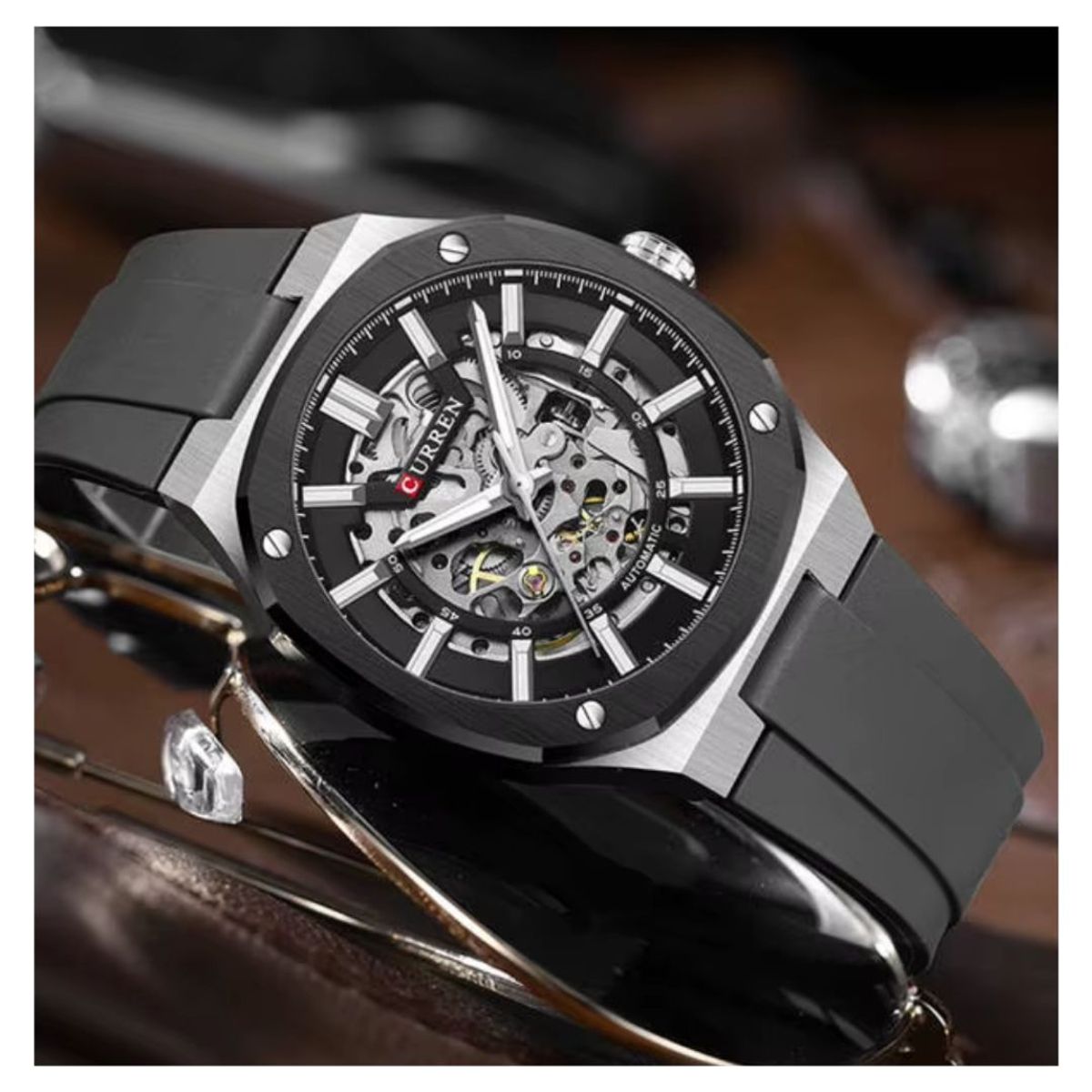 CURREN - Reloj CURREN 8485 Automatico Diseño Elegante Negro