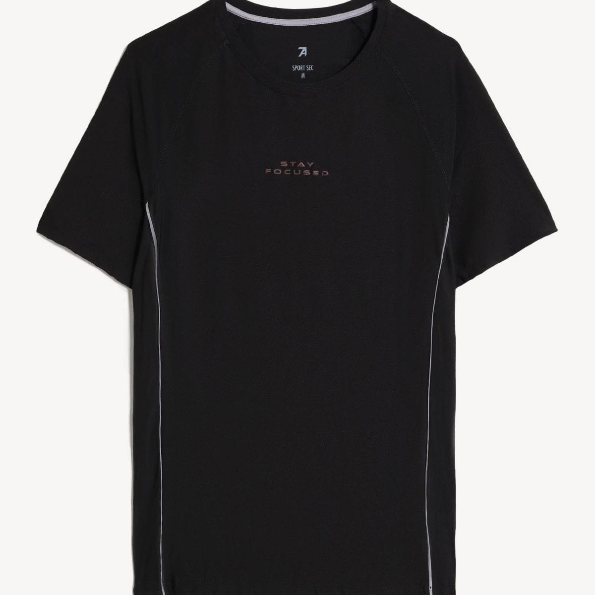 SEVEN SEVEN - Camiseta Deportiva Texturizada  Para Hombre Negro Seven Seven